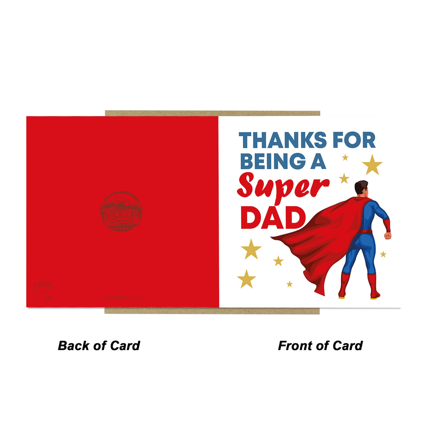 Super Dad Thank You Card For Fathers Day Birthday 145 x 145mm
