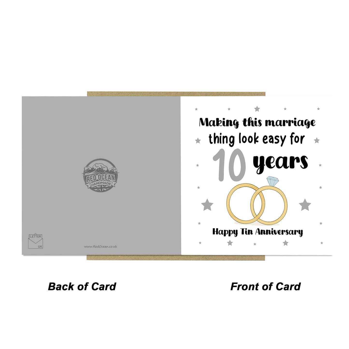 10th Wedding Anniversary Card For Husband Wife Couple
