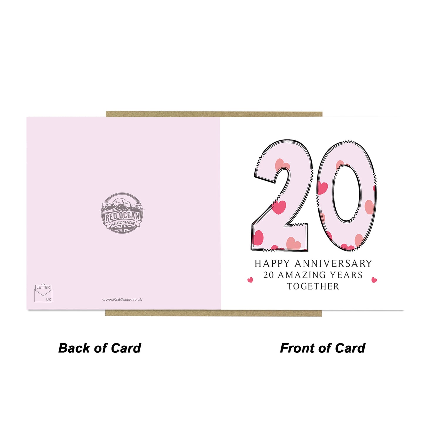 20th Wedding Anniversary Card With Envelope Card For Wife