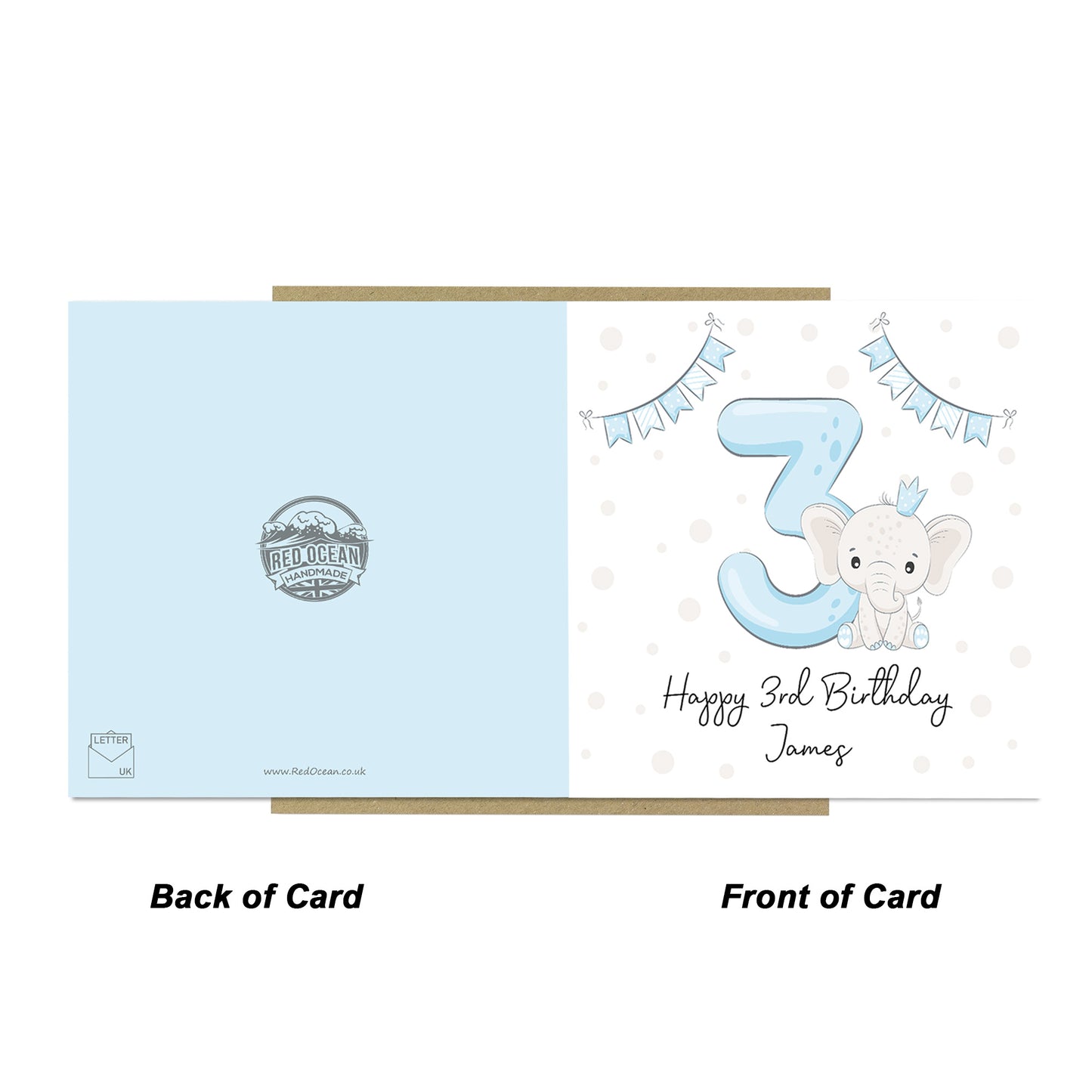 Personalised 3rd Birthday Card For Boy Son 3rd Birthday Card