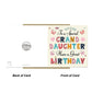 Granddaughter Birthday Card For Granddaughter Age 1 3 5 6 7 8