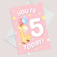 Birthday Card for Age 5 Girl 5th Birthday Card For Daughter
