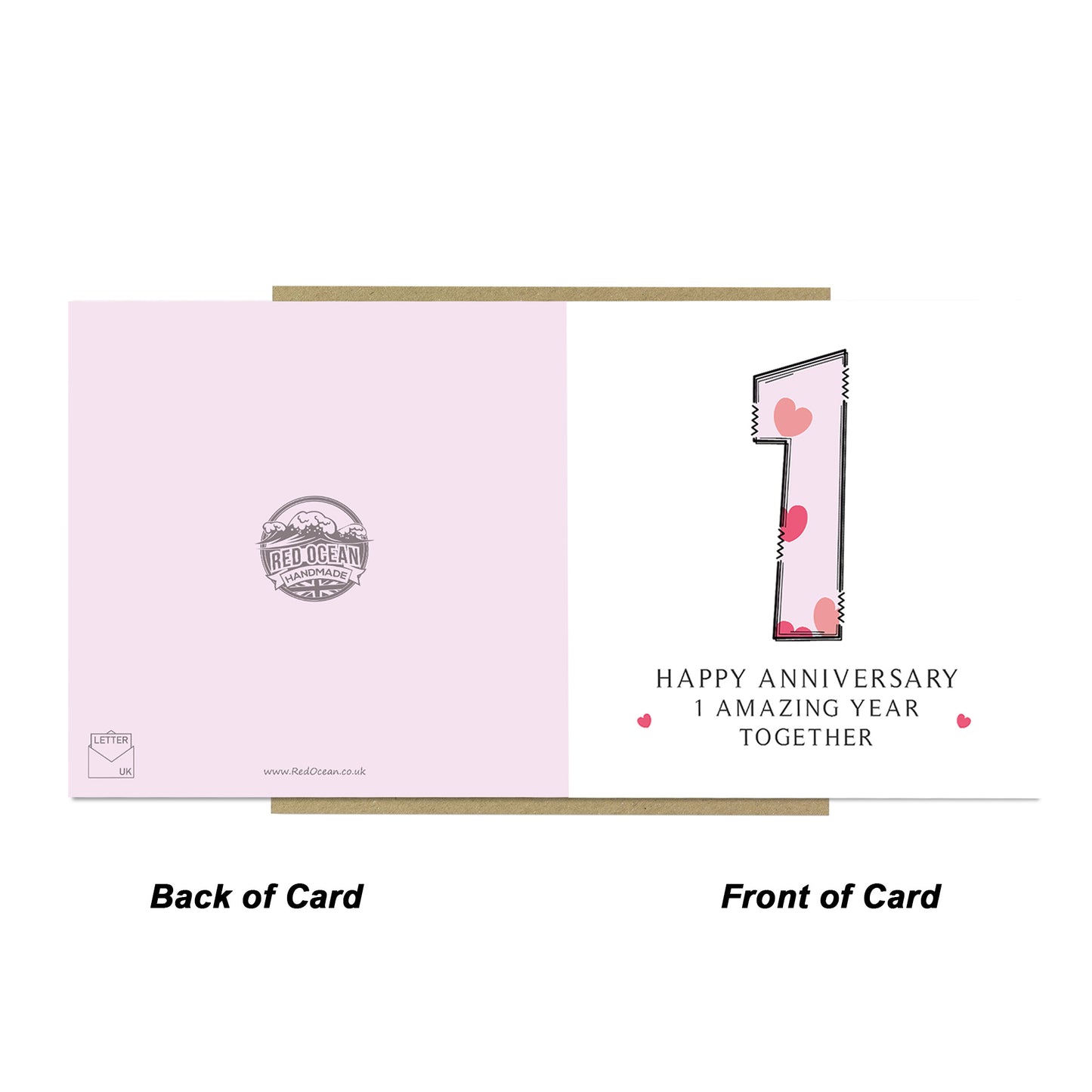 1st Wedding Anniversary Card With Envelope 1st Anniversary Card