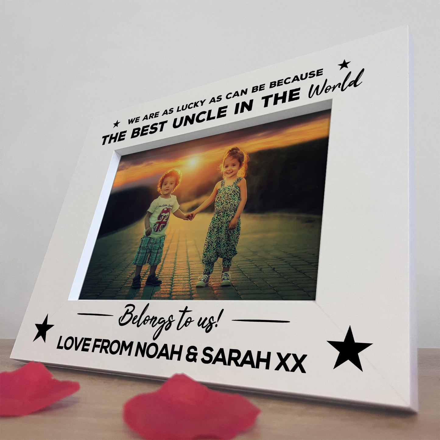 Personalised Uncle Gift From Niece Nephew, 7x5 White Frame