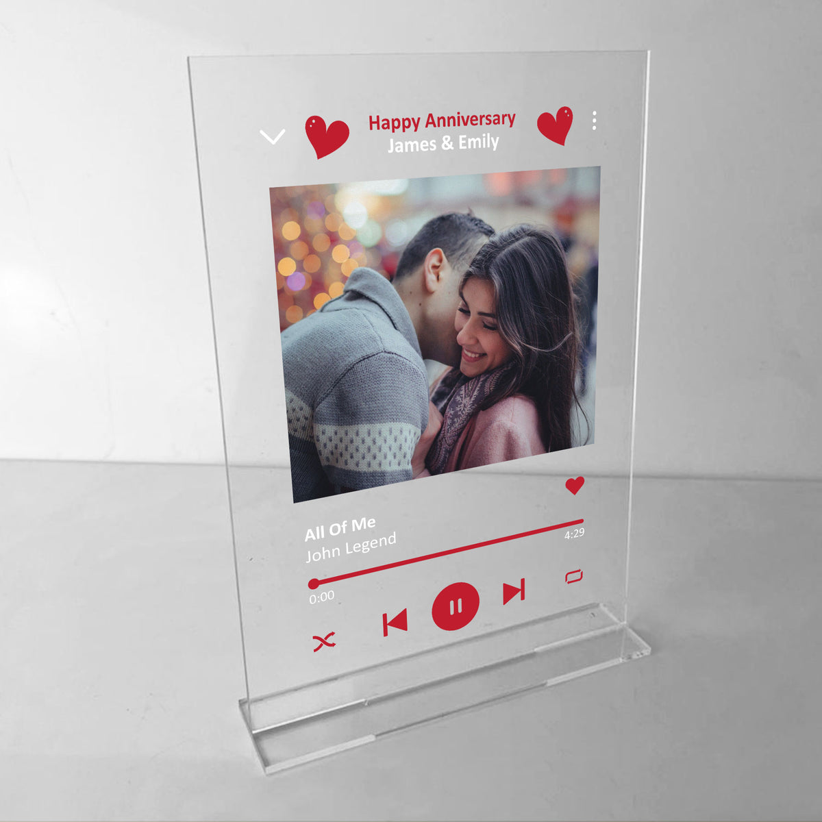 Personalised Anniversary Song Plaque Gift For Him or Her