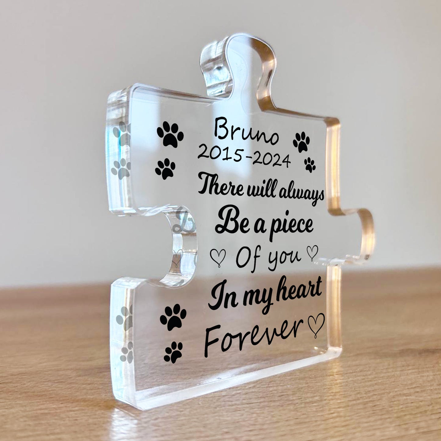 Piece Of You In My Heart Memorial Gift For Dog Cat Personalised