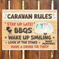 CARAVAN RULES SIGN For Caravan Door Plaque Caravan Sign For Home