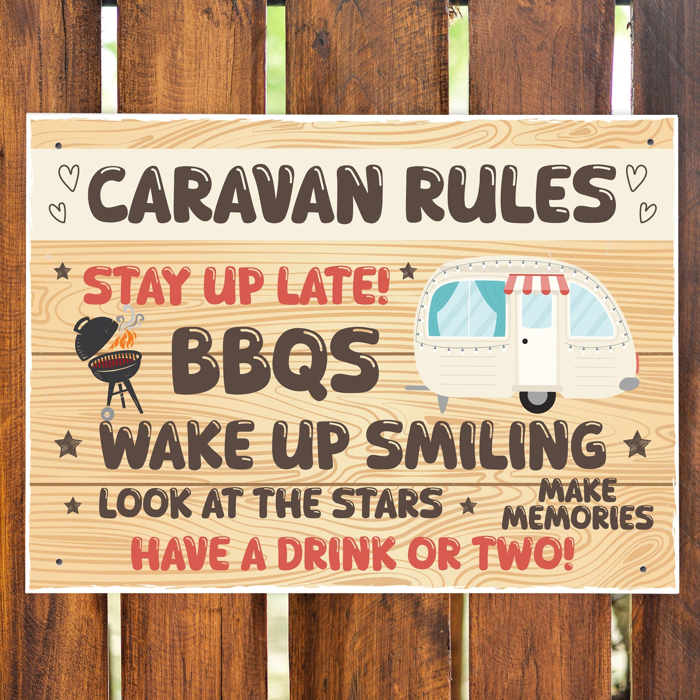 CARAVAN RULES SIGN For Caravan Door Plaque Caravan Sign For Home