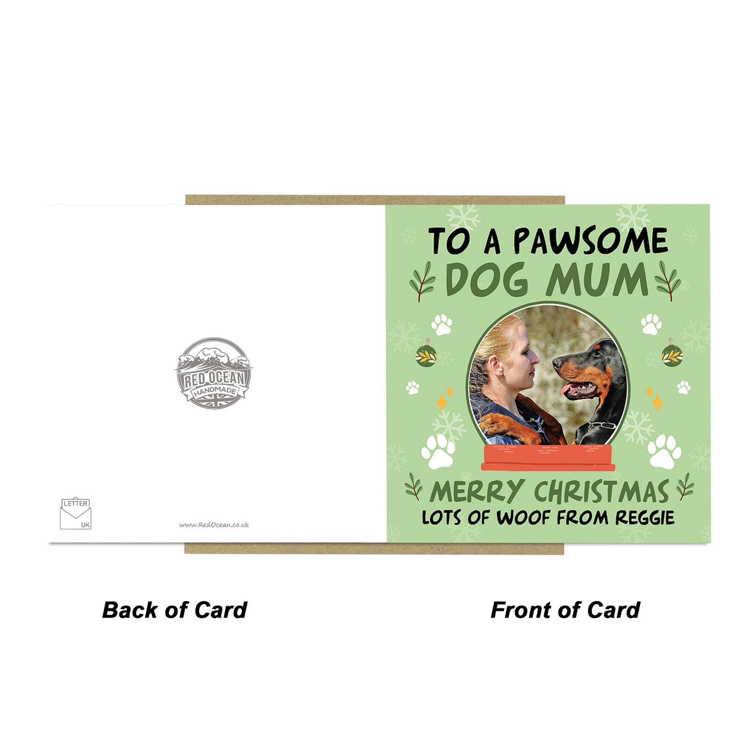 Christmas Card For Dog Mum Personalised Pawsome Dog Mum Card