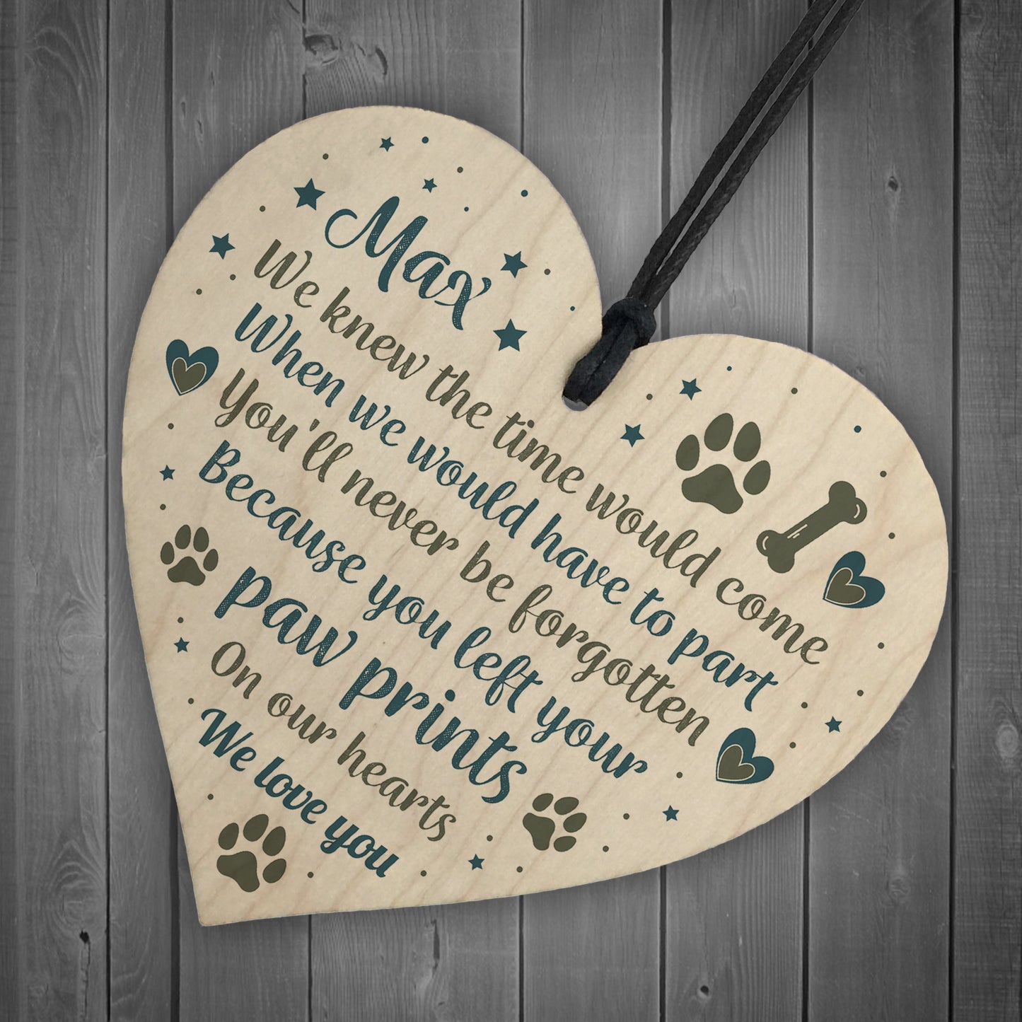 Dog Memorial Wooden Christmas Tree Decoration Personalised Pet