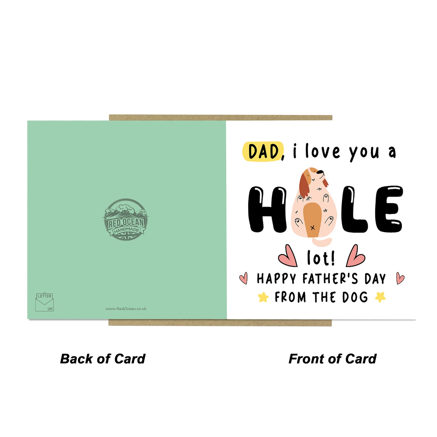Funny Fathers Day Card From The Dog I Love You A Hole Lot Joke
