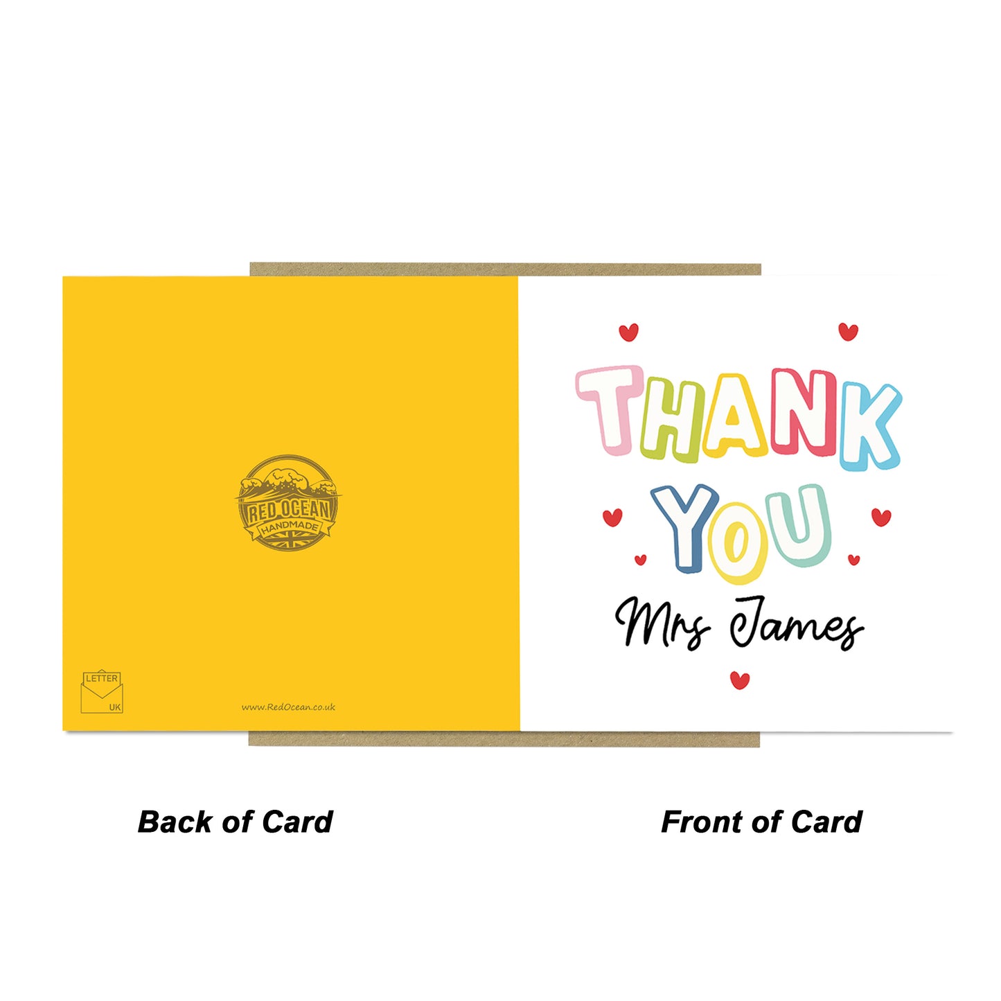 Personalised Teacher Thank You Cards End of Term Leaving School