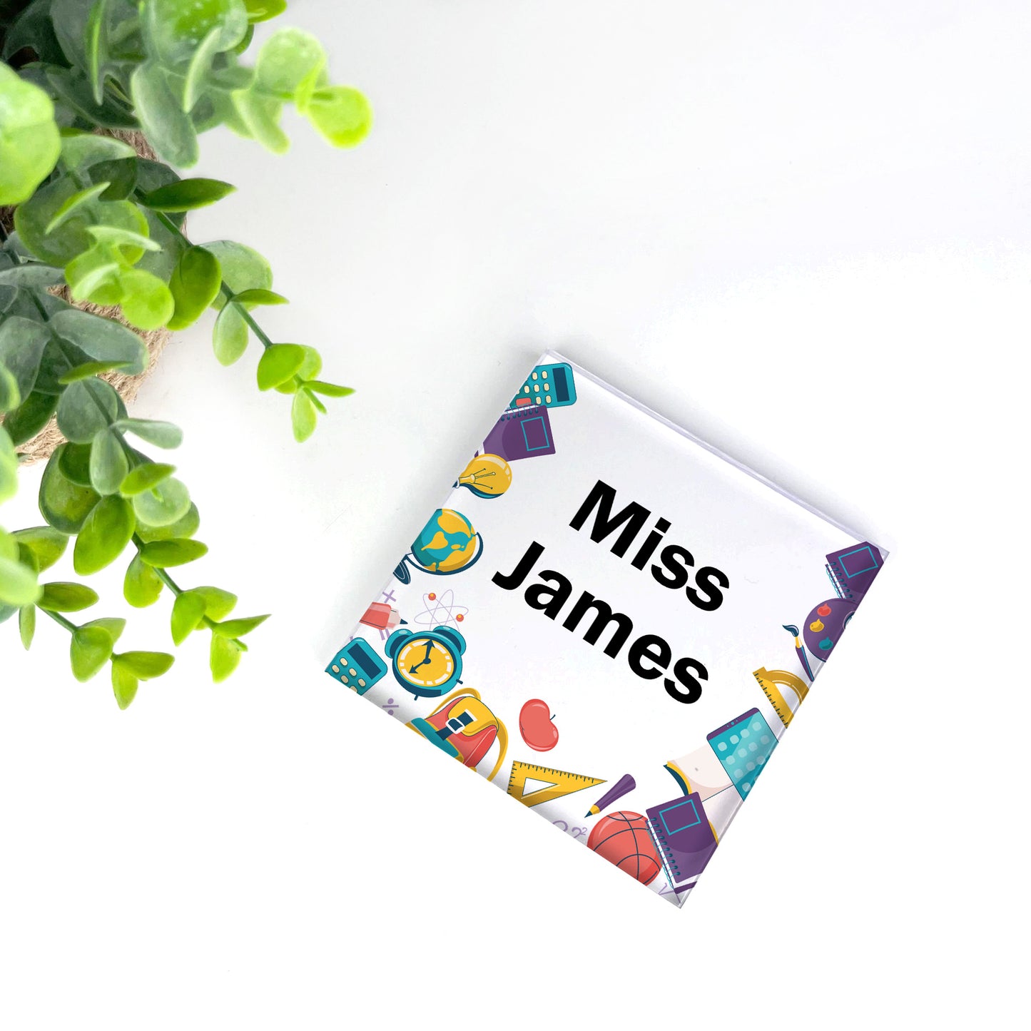 Personalised Teacher Desk Name Plate Teacher Gift Custom Leaving