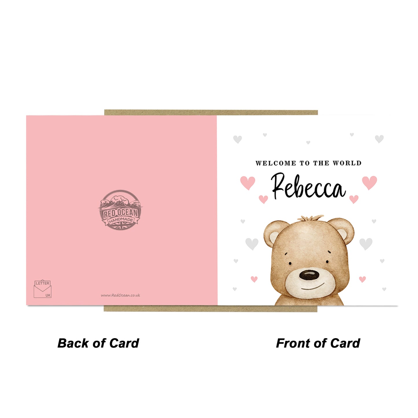 Welcome To The World Baby Girl Card Personalised New Parent Card