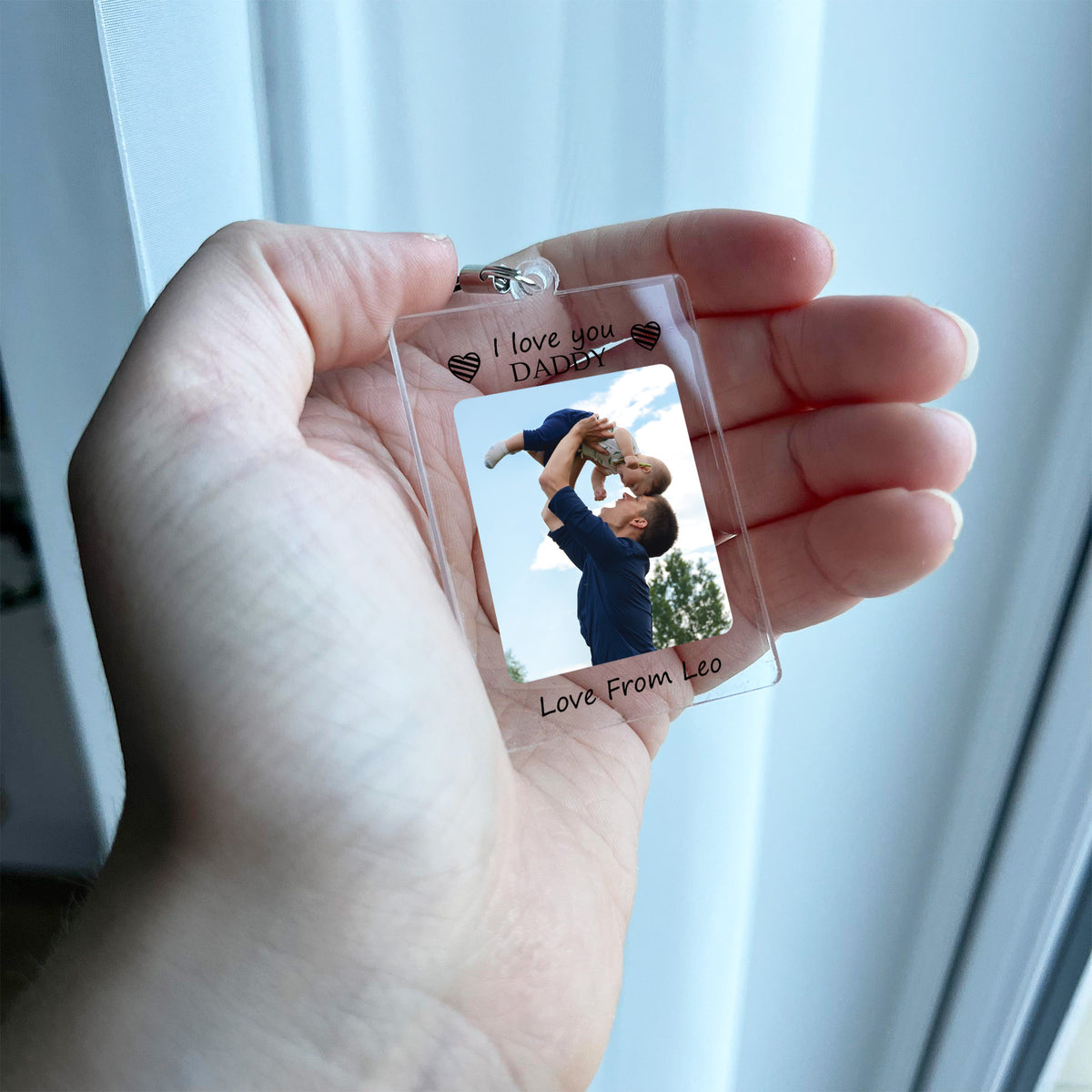 PERSONALISED GIFT FOR HIM BIRTHDAY GIFT FOR DADDY PHOTO KEYRING