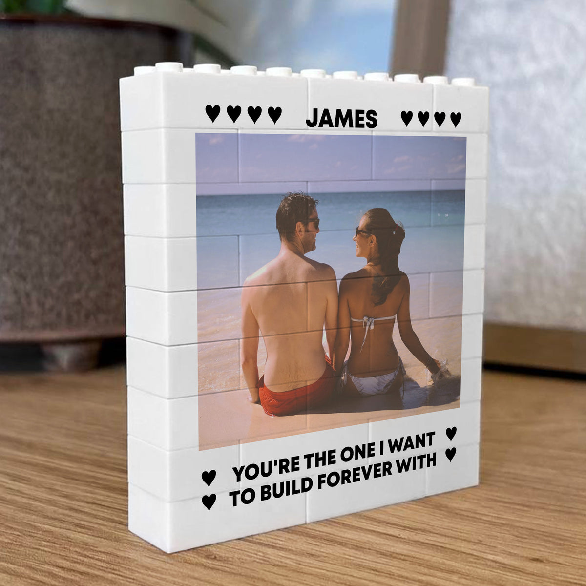 Personalised Photo Block Anniversary Gift For Husband Boyfriend