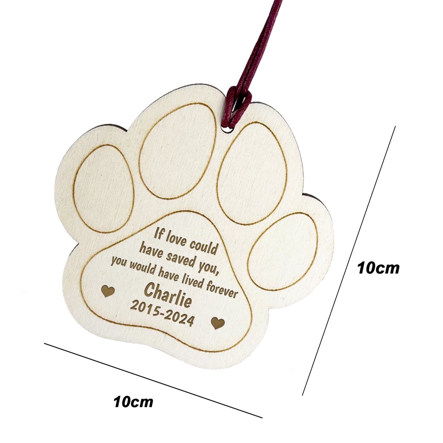Dog Personalised Memorial Tree Decorations Engraved Ornament