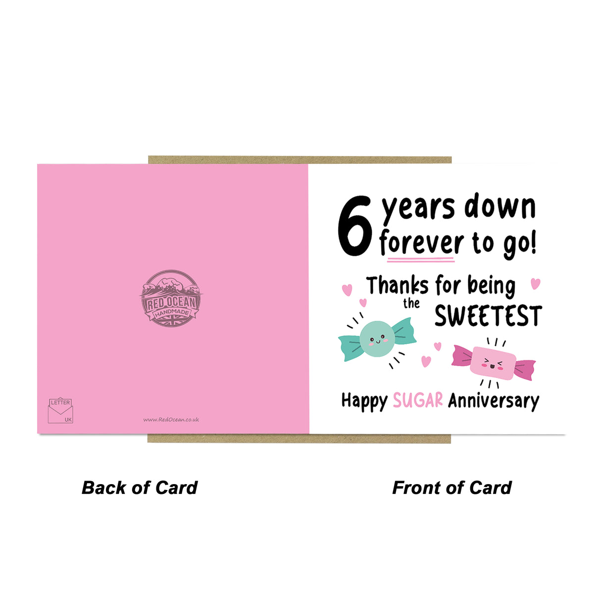 Funny Sugar Anniversary Card For Husband Wife 6th Anniversary