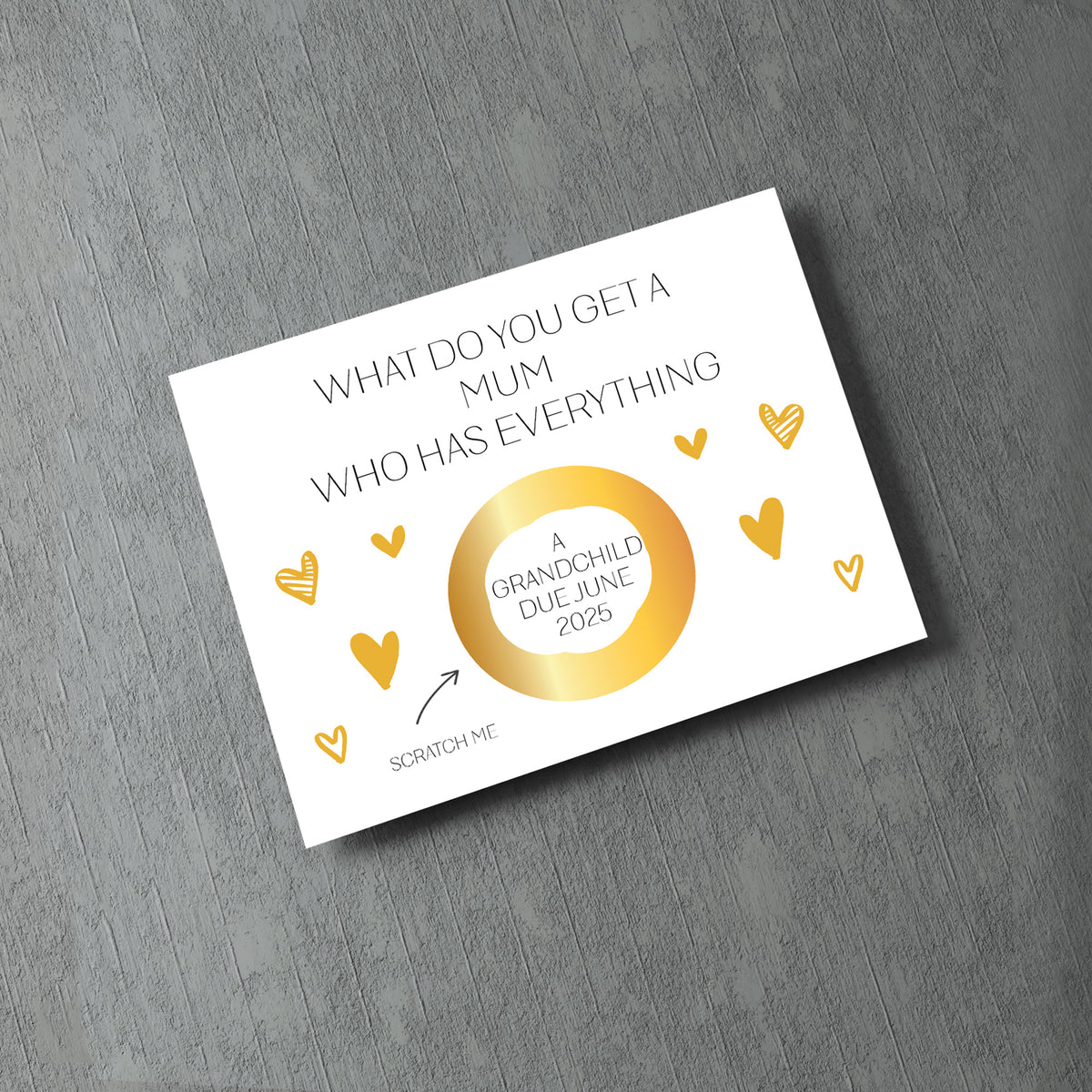 Mum Pregnancy Scratch Off Card for Mum Grandchild Reveal Card