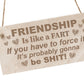 BEST FRIEND PLAQUE Funny Friendship Sign Gift For Him Her