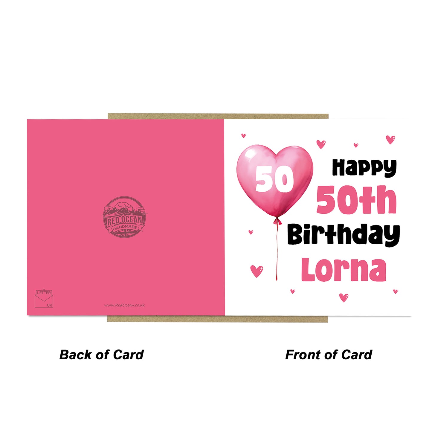 50th Birthday Card For Women Personalised 50th Birthday Cards