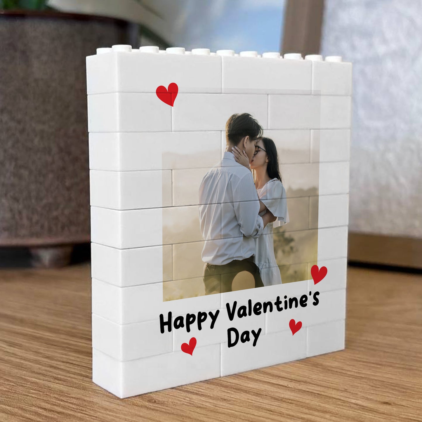 Personalised Happy Valentines Day Gift Couple Photo Block