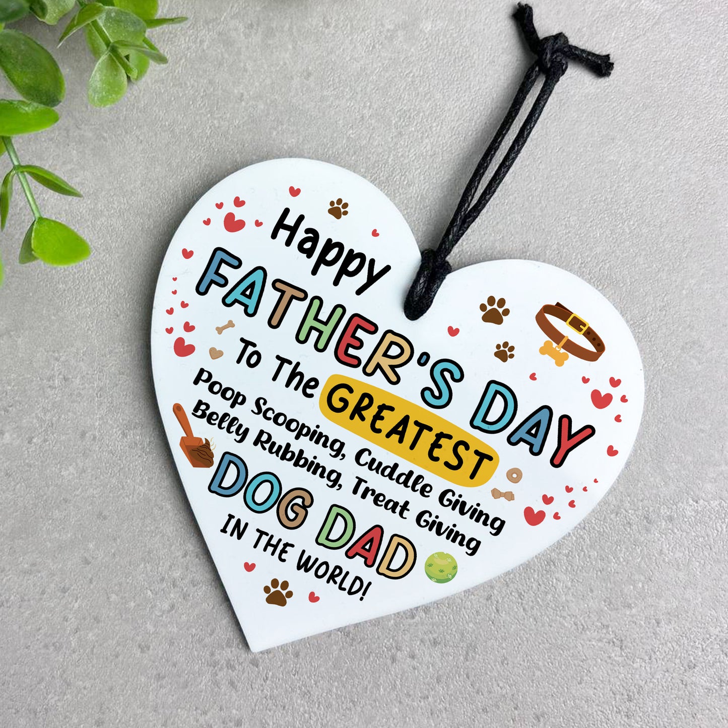 Fathers Day Gift For Greatest Dog Dad Funny Gift For Dad Heart