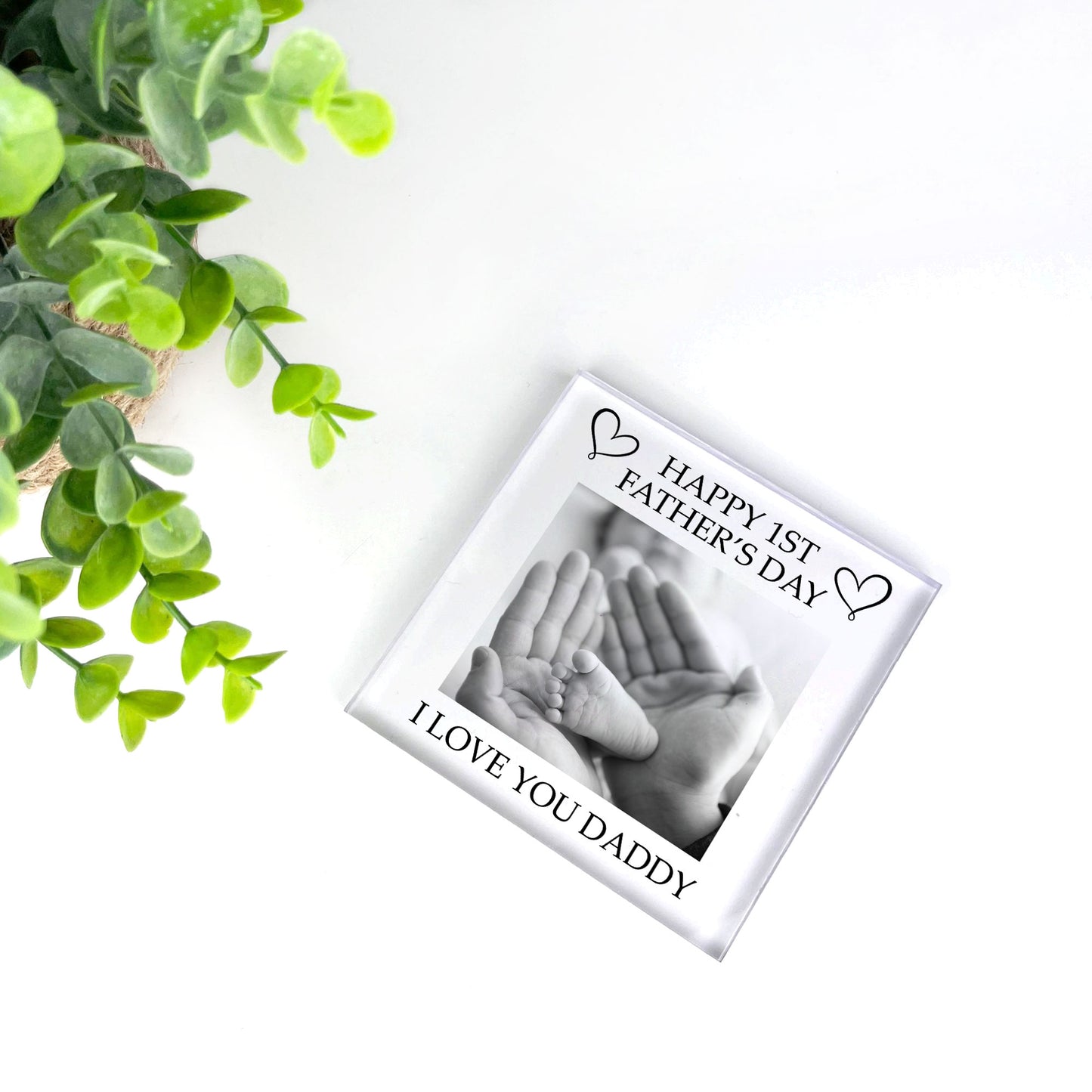 Happy 1st Fathers Day Gift For Daddy Personalised Photo Block