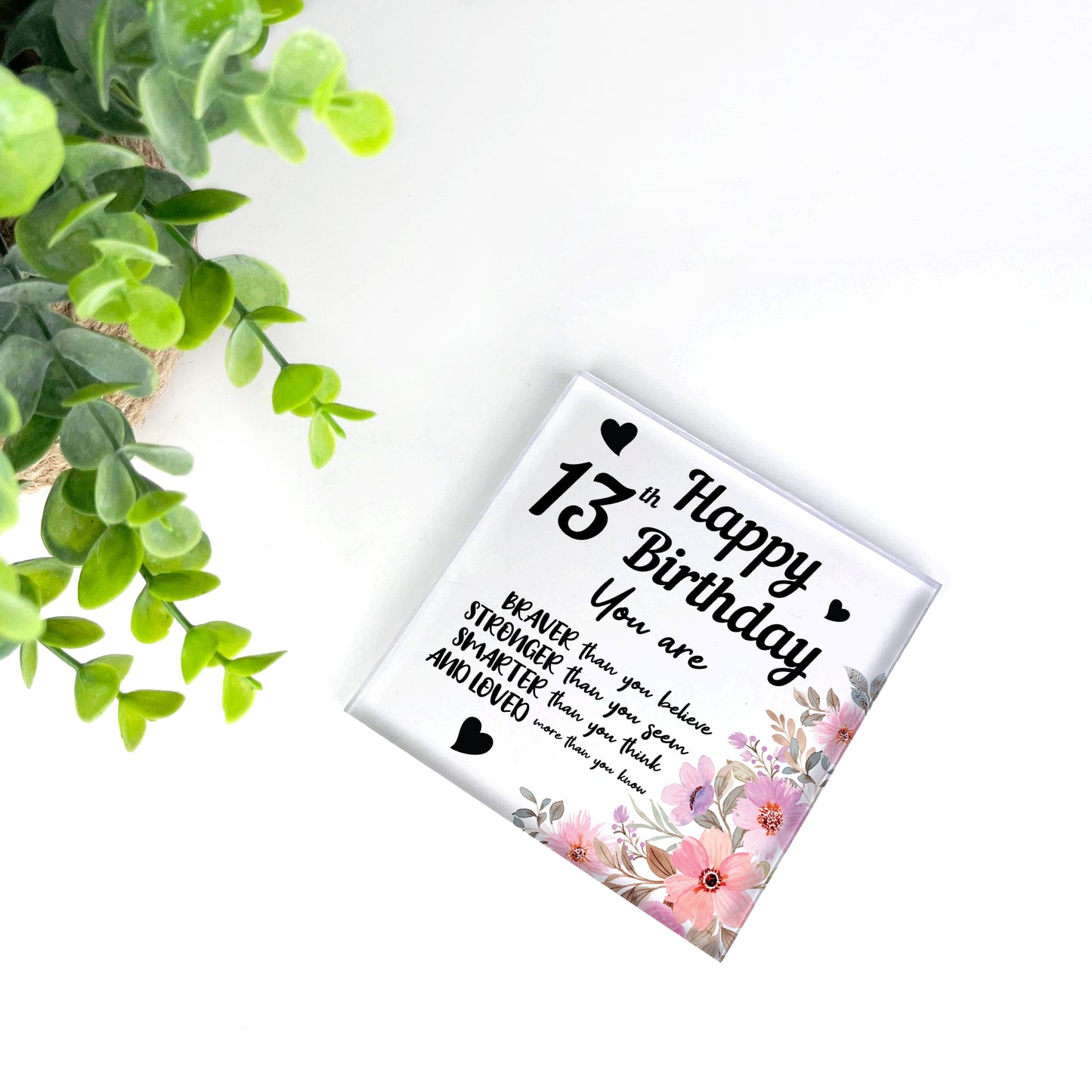 13th Birthday Acrylic Plaque 13th Birthday Gifts for Girls