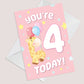 Birthday Card for Age 4 Girl 4th Birthday Card For Daughter