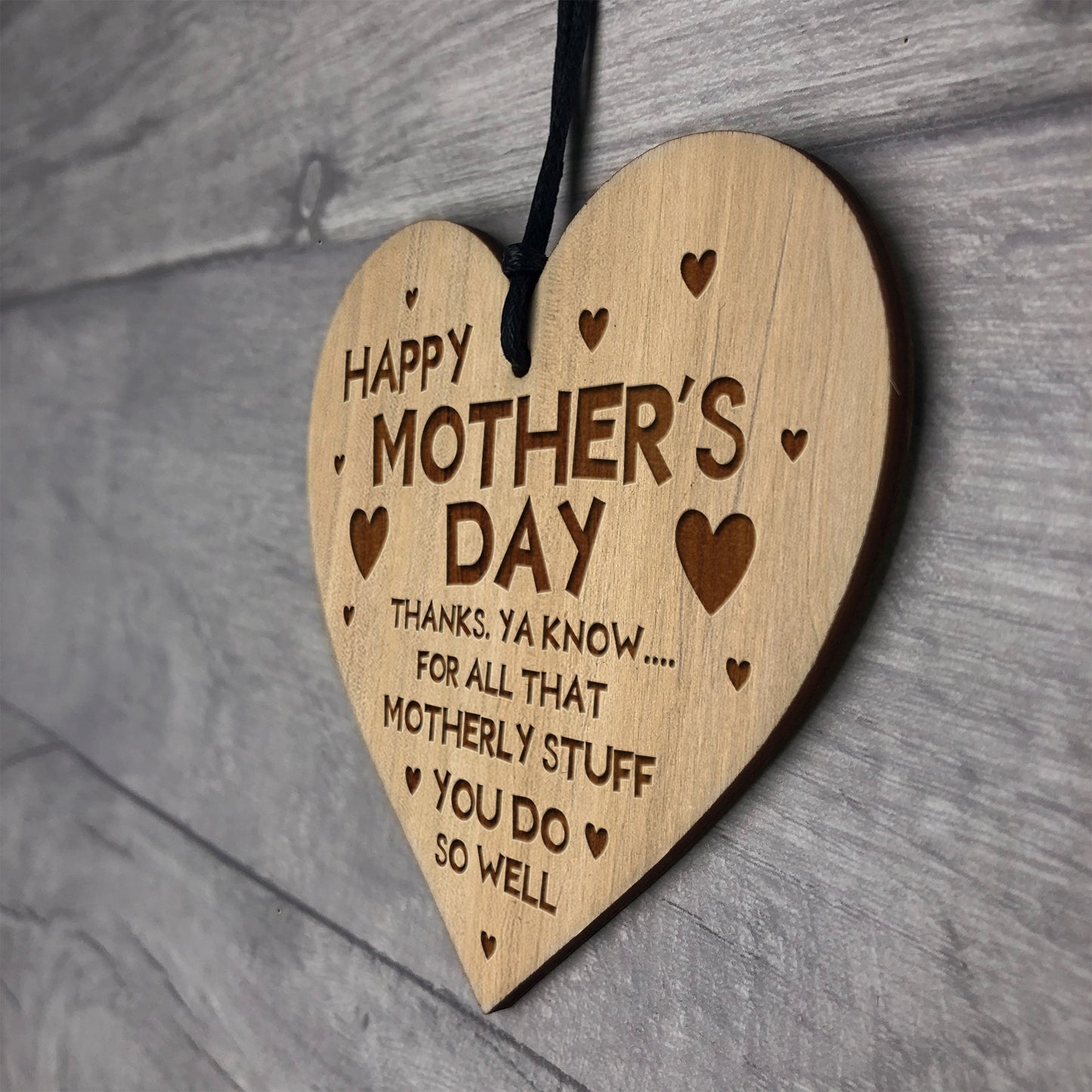 FUNNY Gift For Mothers Day Wood Heart Mum Gift From Daughter Son