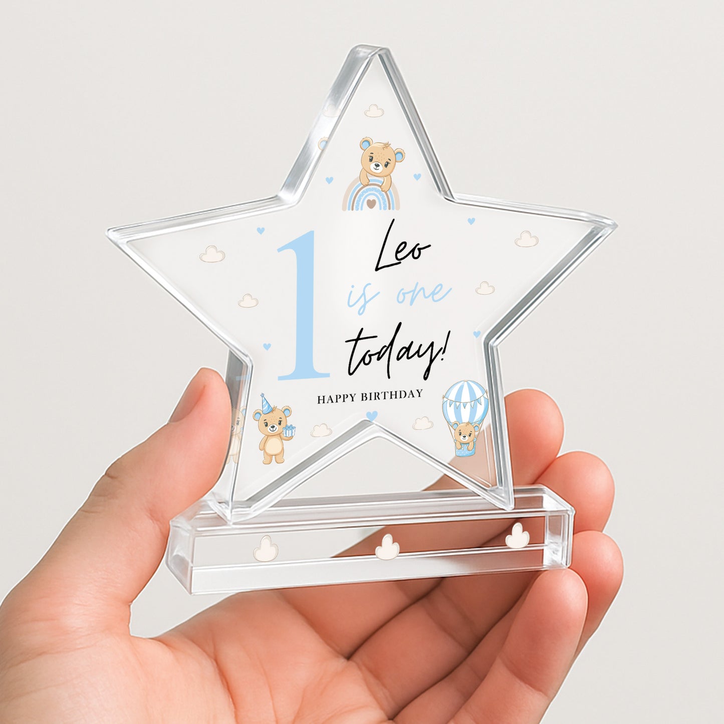 Personalised 1st Birthday Gift For Baby Boy ONE TODAY Star