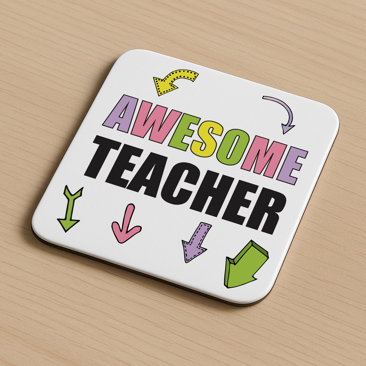Gift For Teacher AWESOME TEACHER Coaster Teacher Appreciation