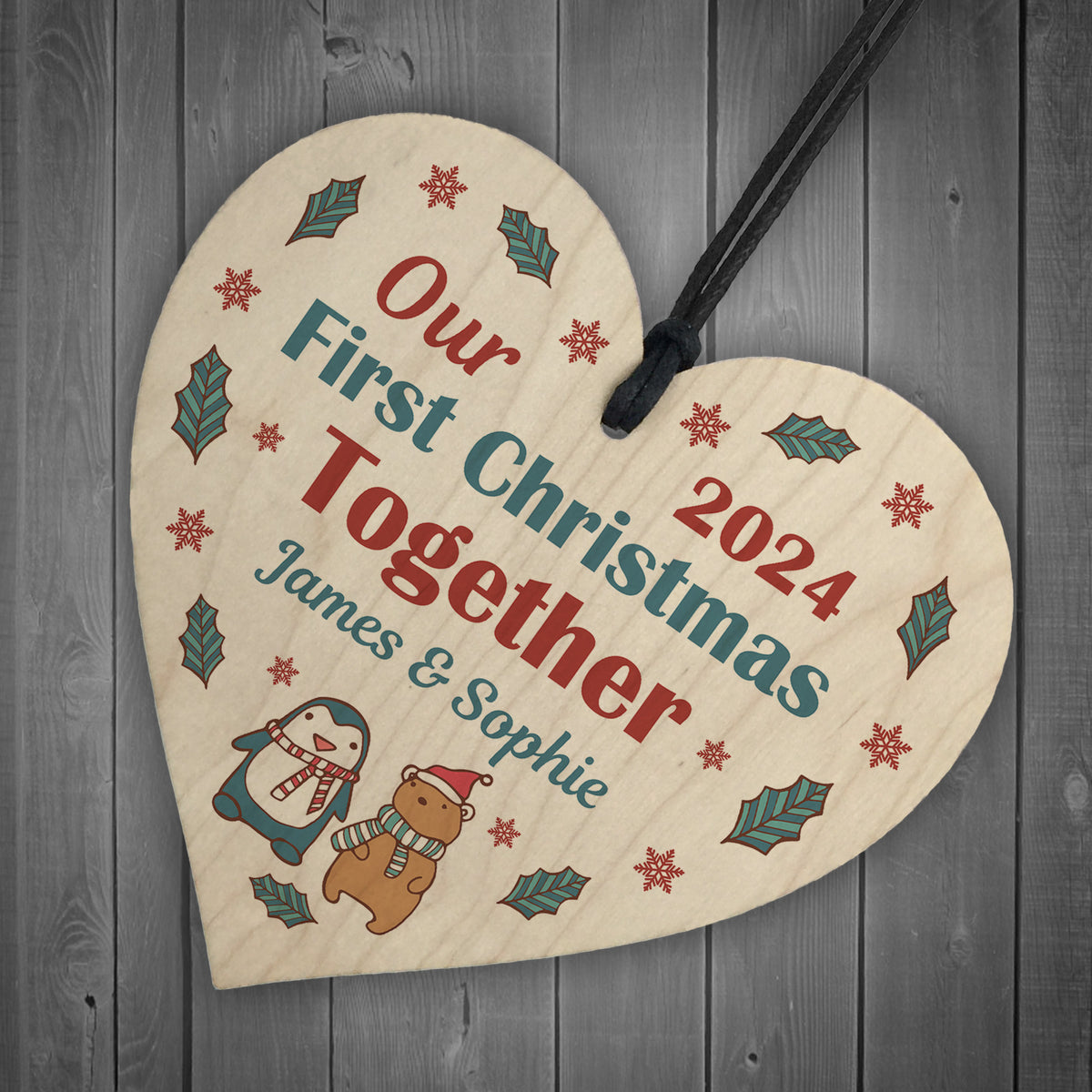 Novelty First Christmas Together Bauble Personalised Couple Gift