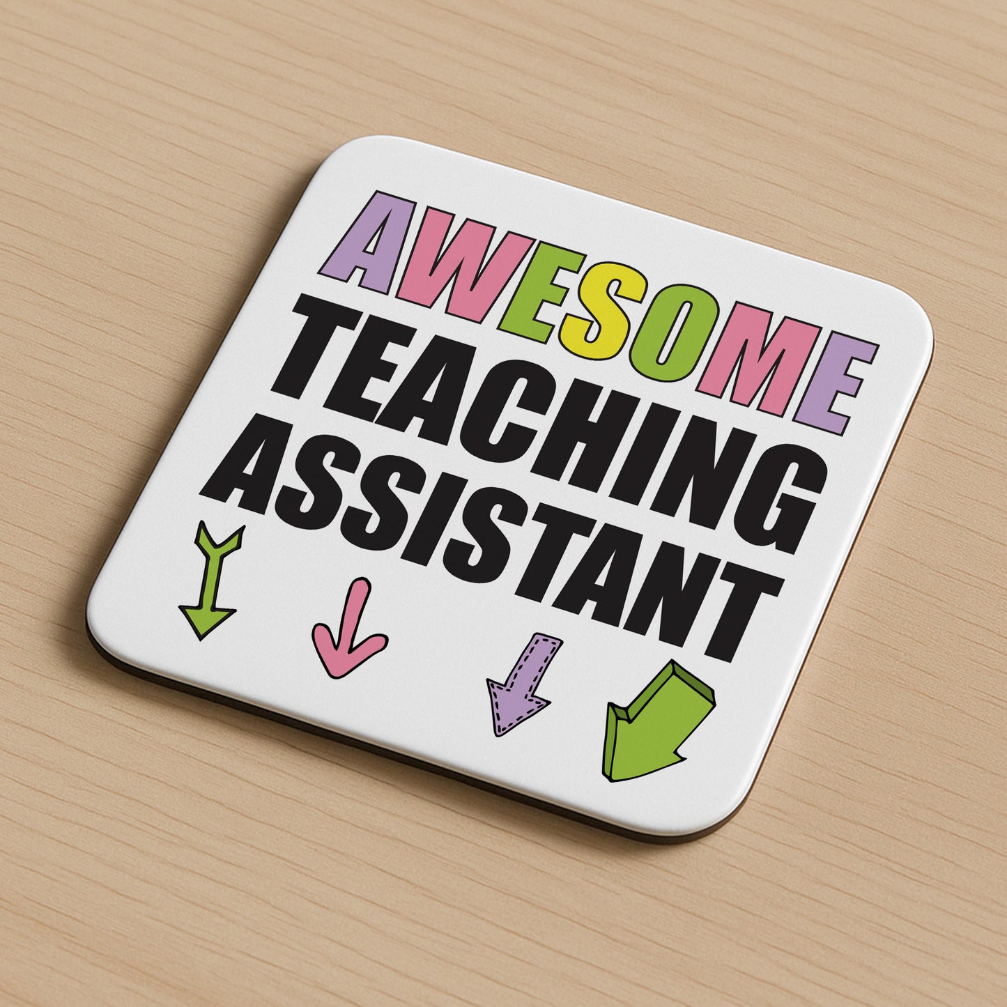 Gift For Teaching Assistant AWESOME TA Coaster Teacher Present