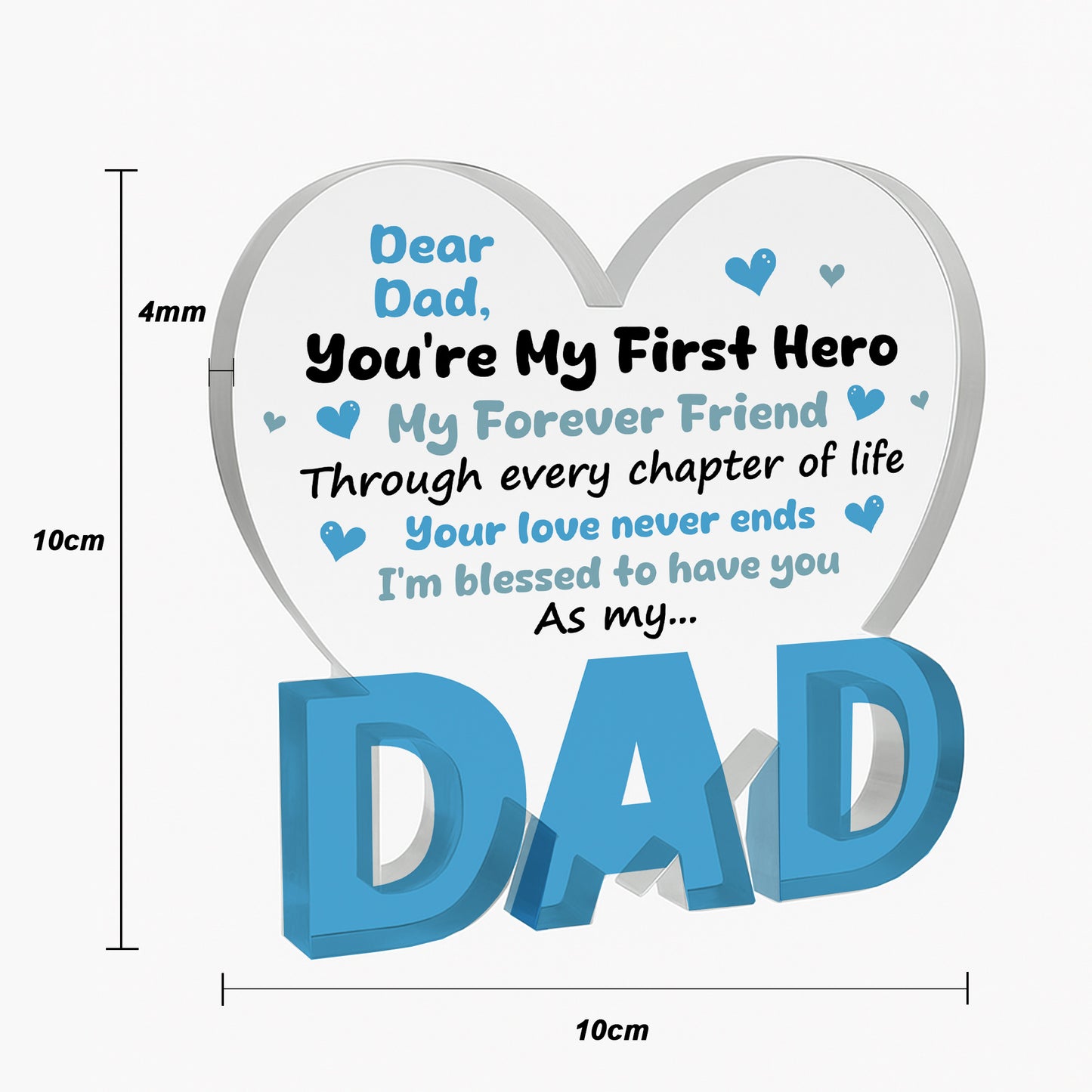Gifts For Dad Birthday Gifts Acrylic Plaque MY HERO Dad Gift