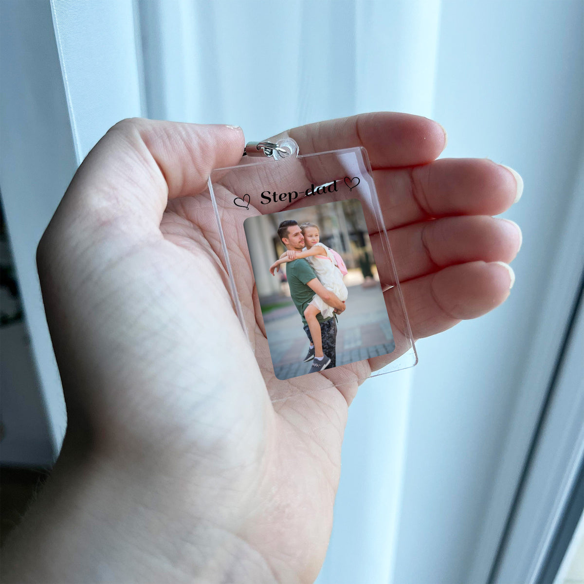 Special Gift For Step Dad Personalised Keyring For Step Dad