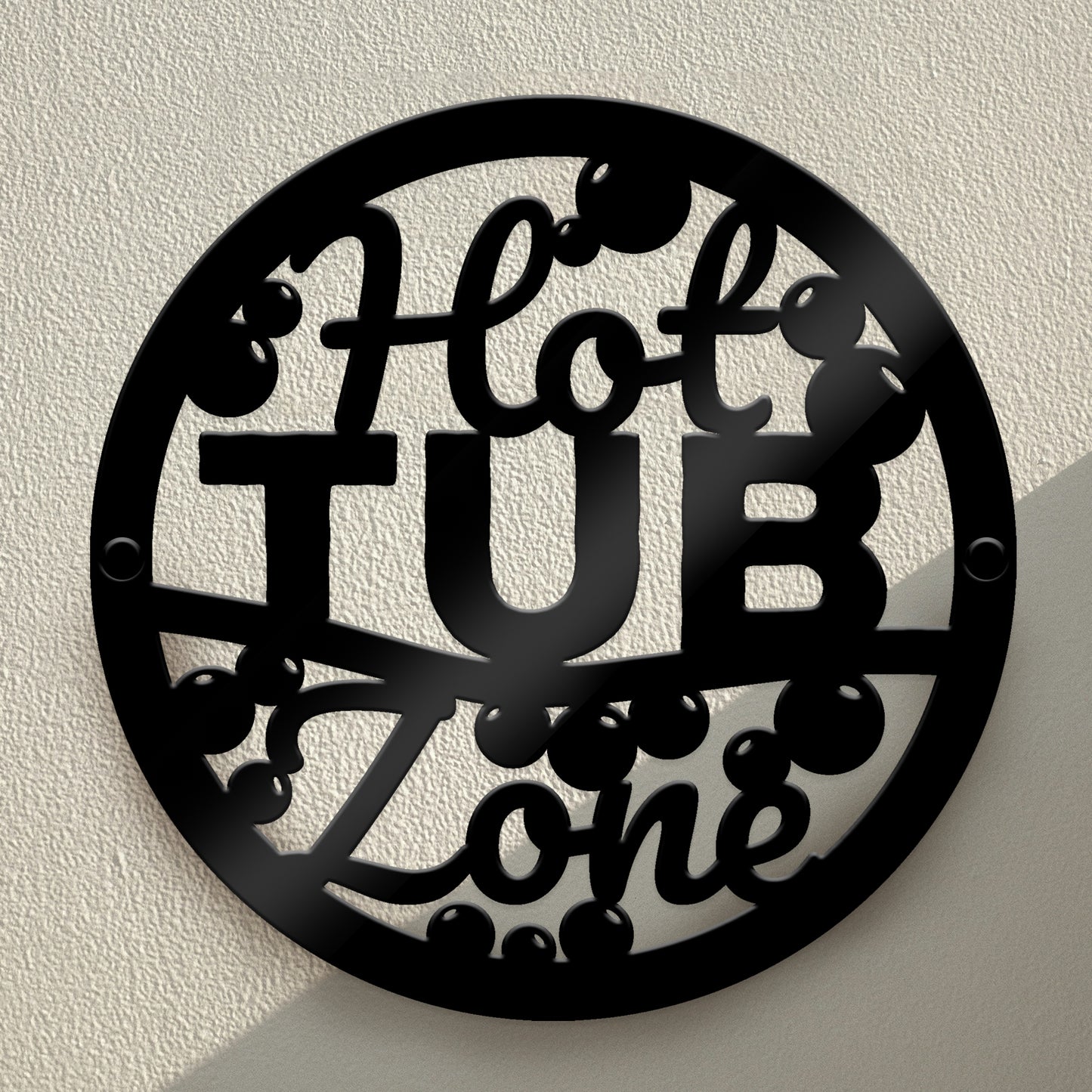 Hot Tub Plaque Wall Mounted Outdoor Garden Signs 23x23cm