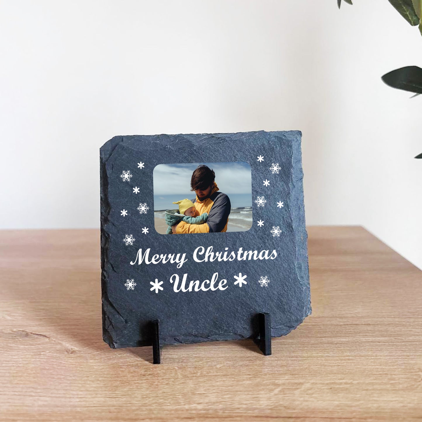 Merry Christmas Gift For Uncle Slate Sign Photo Plaque