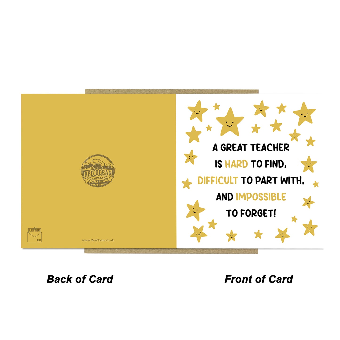 Card For Teacher Great Teacher Card Teacher Appreciation Card