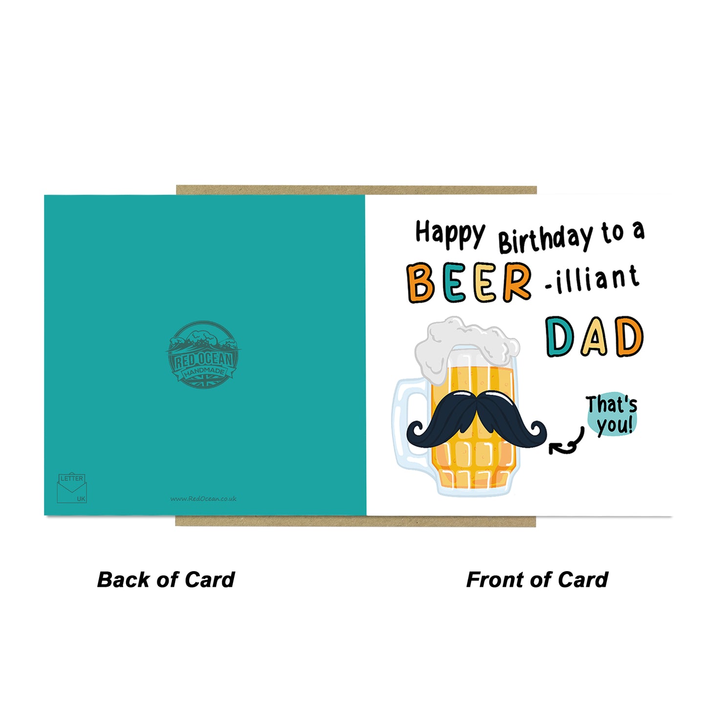 FUNNY Birthday Card For Dad With Envelope BEERilliant Dad