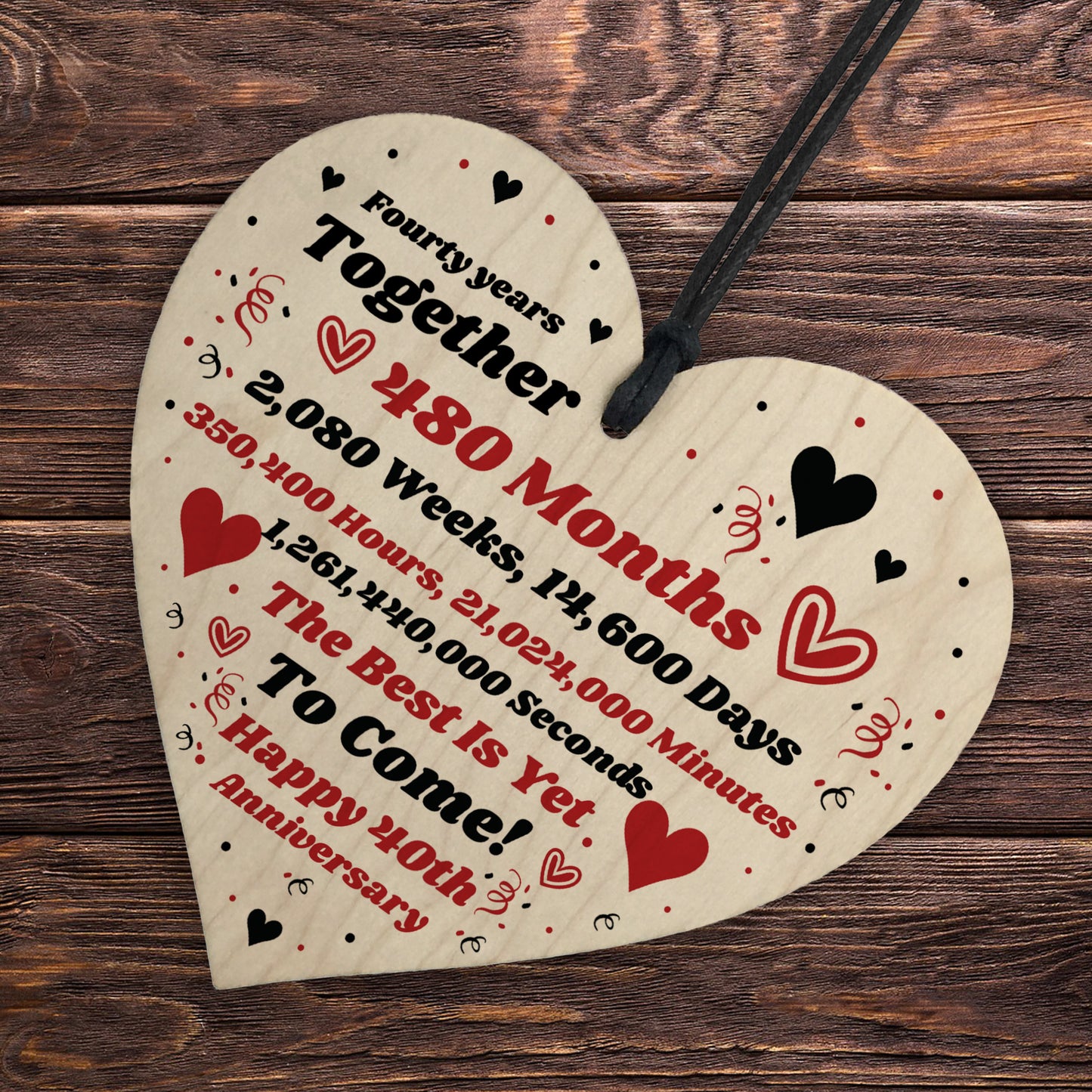 40th Anniversary Gift Husband Wife Wedding One Year Mr & Mrs