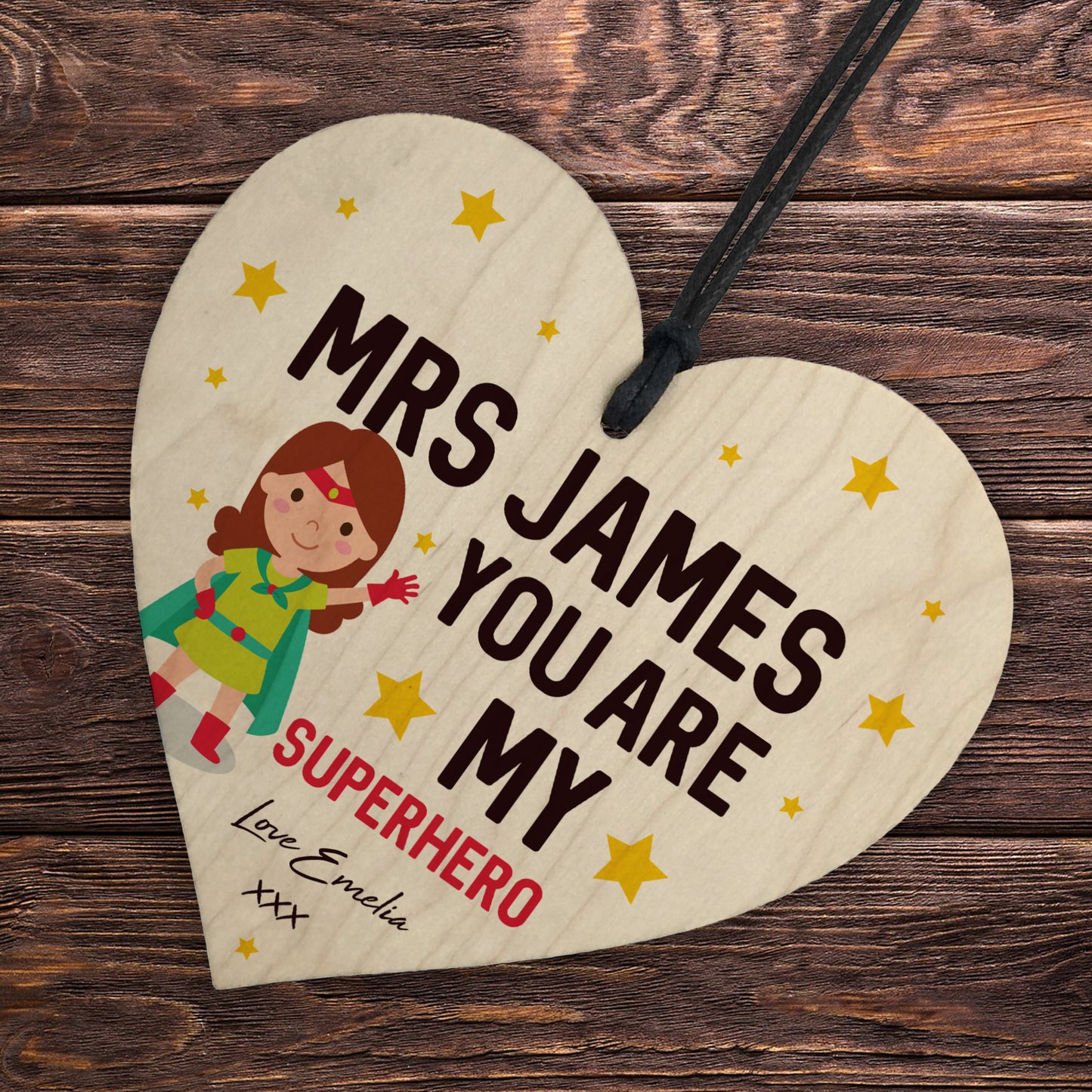 Personalised Teacher Gifts Wood Heart TA Appreciation Gifts