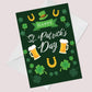 Happy St Patricks Day Greeting Card For Him Her Friends