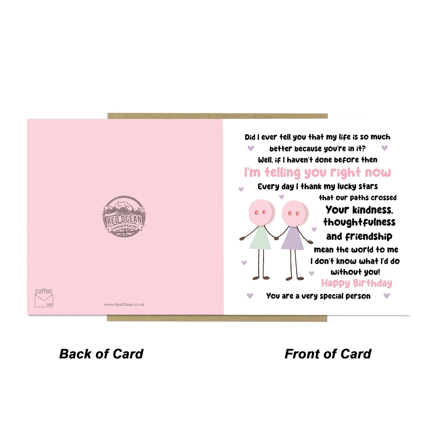 Novelty Card For Best Friend Birthday With Kraft Envelope