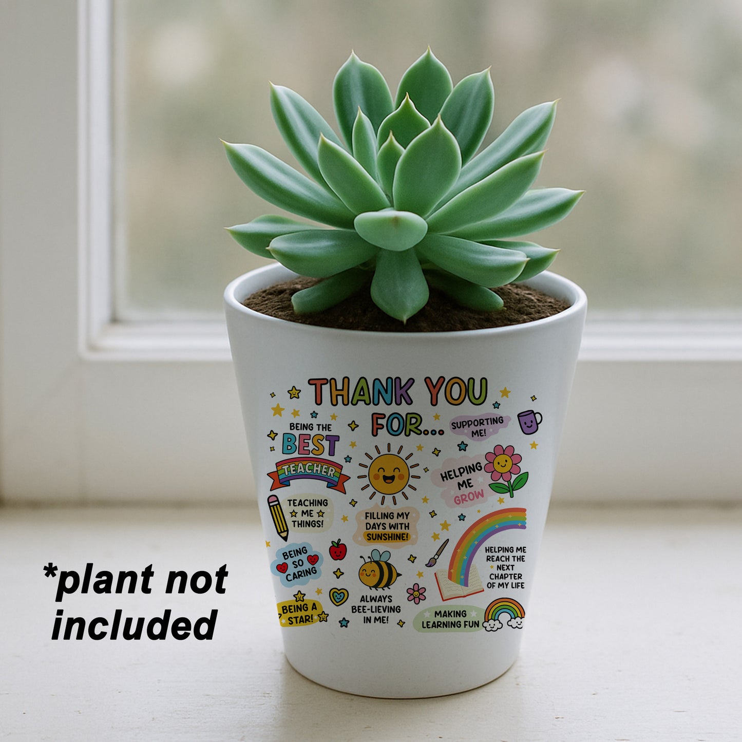 Thank You Gift For BEST TEACHER GIFT Plant Pot 10cm x 9cm Gift