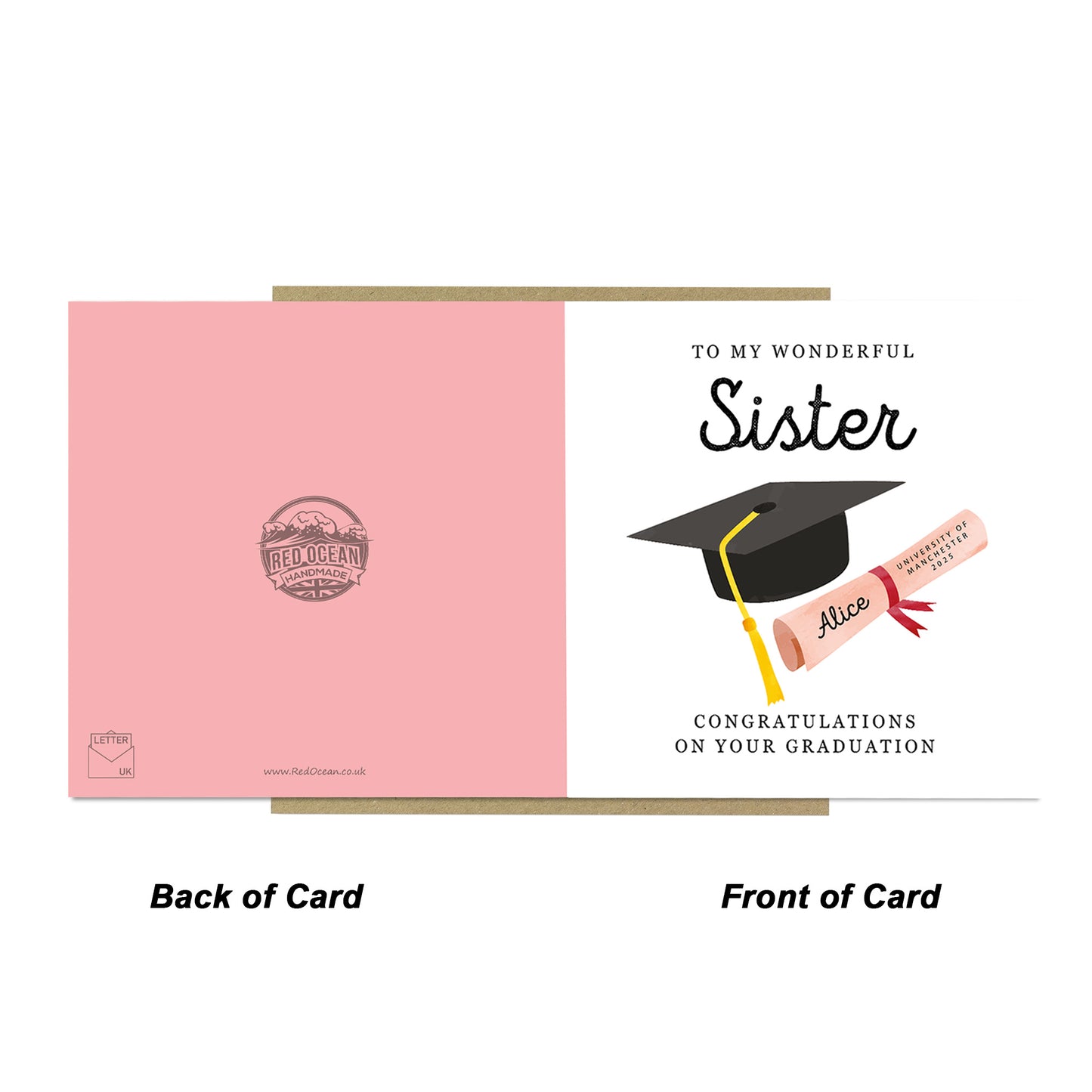 Personalised Graduation Card Sister Congratulations Well Done