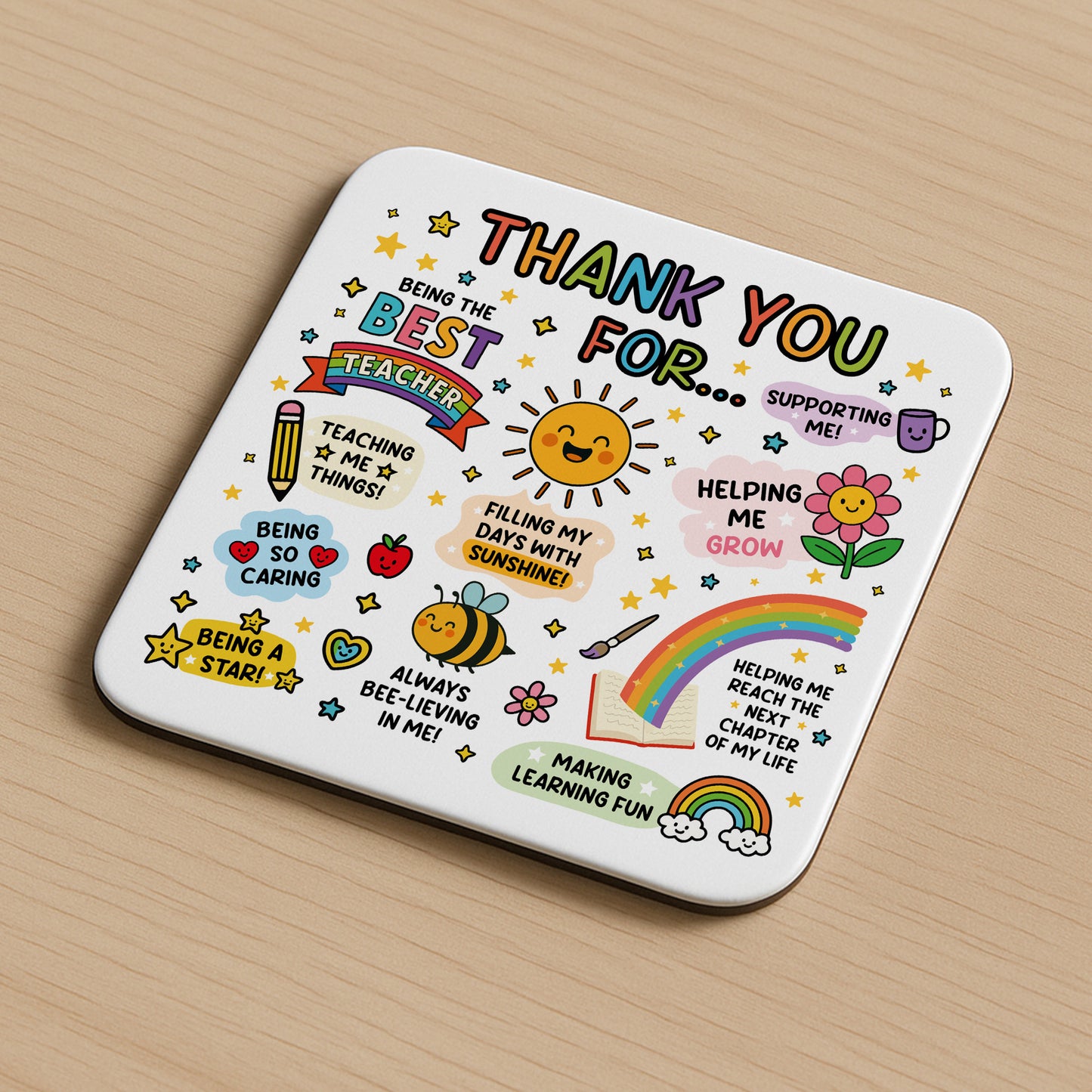 Teacher Thank You Coaster Teacher Appreciation Gift For Women