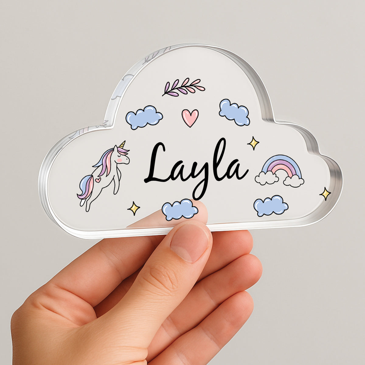Personalised Unicorn Nursery Decor Acrylic Plaque For Daughter