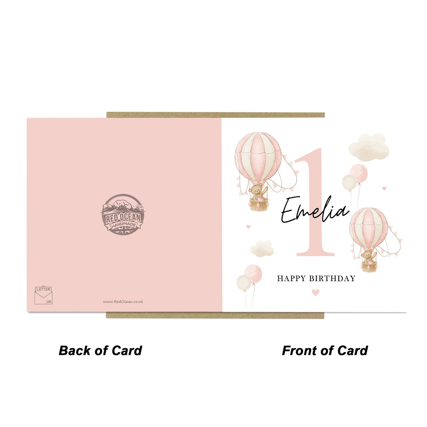 Personalised 1st Birthday Card Baby Girl First Birthday Card